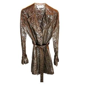 Faux Alligator Trench Coat